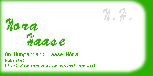 nora haase business card
